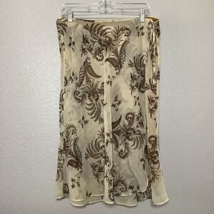 Vintage Y2K Cream Bohemian Fairycore Fairy Grunge Sheer Overlay Wrap Skirt L